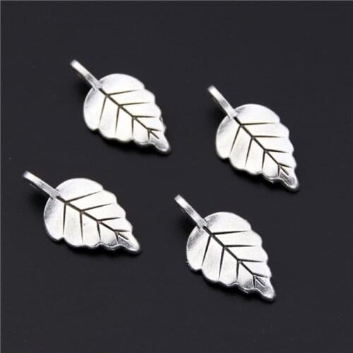 10pcs Silver Color Tree Leaf Leaves Charms Diy Jewelry Findings Jewelry Accessories A2453