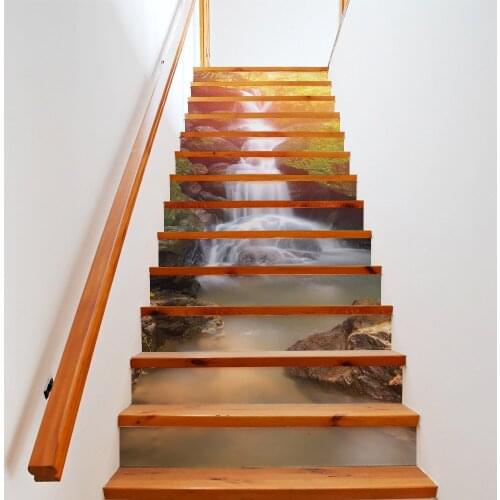 Colomac 3d 13pcs waterproof stair floor stickers renovation adhesive living room DIY home decor poster stairway stickers