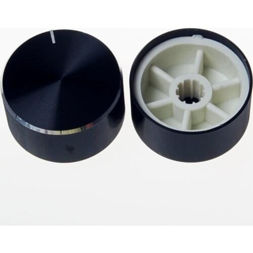 2PCS 25x13mm 6mm Shaft Hole Aluminum Alloy Potentiometer Knob Volume Control Knob