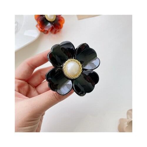 2021 Solid Color Temperament Hairpin Hair Claw Flower Gripper Shark Clip Hair Accessories for Women Fashion Advanced Grab