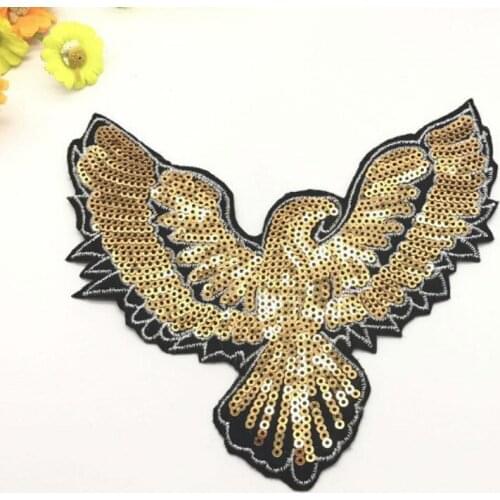 30pcs/Lot Embroidery Patches Letters Clothing Decoration Accessories Animal Golden Eagle Diy Iron Heat Transfer Applique