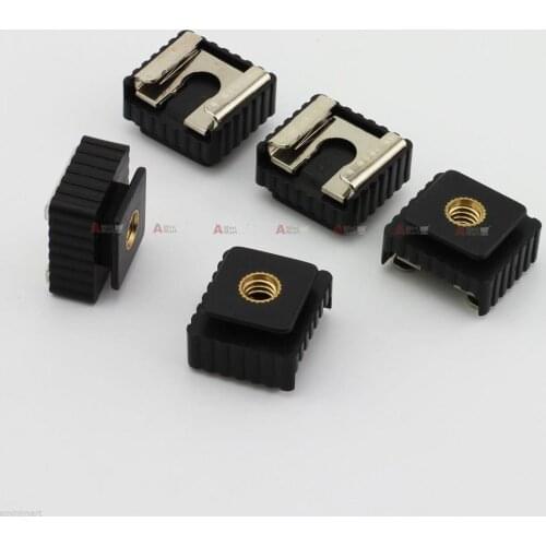 5pcs 1/4" Cold Shoe Mount fr Hot Shoe Flash Light Rig Armor Cage LED Panel Plate