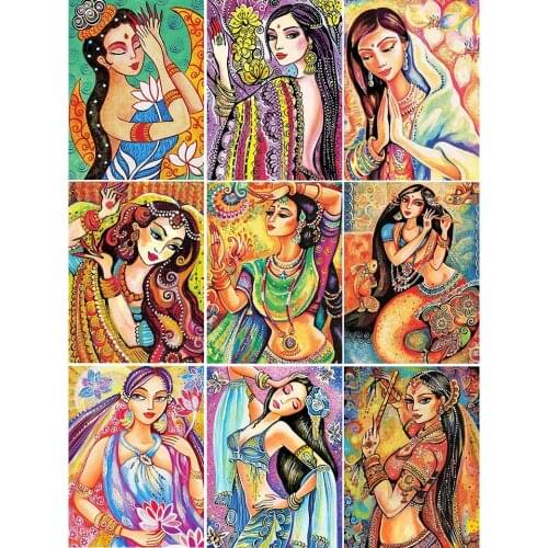 5D Diy Diamond Painting Woman Cartoon Cross Stitch Kit Full Drill Embroidery Mosaic Art Picture of Rhinestones Decor New Arrival