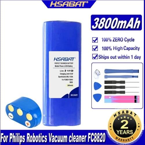 HSABAT FC8820 FC8810 3800mAh Battery side brush for Philips Robotics Vacuum cleaner FC8820 FC8810 Vacuum cleaner Batteries