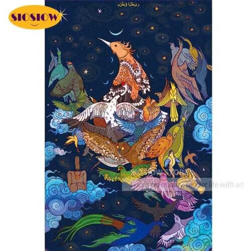 Full Drill 5D DIY Diamond Painting Japanese Ukiyoe Bird Phoenix Square 3D Daimond Mosaic Cross-stitch Kits Embroidery Decor Home