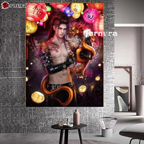 Diy Full Square Diamond Painting Oriental fantasy man Rhinestones Handicraft diamond mosaic Home Decor the Diamond Embroidery