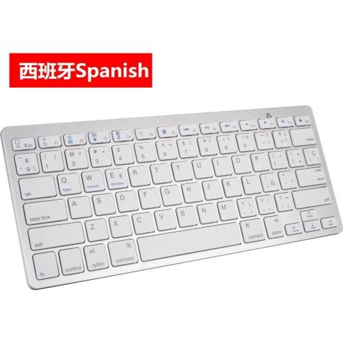 Bluetooth Mini Wireless Slim Portable Keyboard For Tablet Laptop Smartphone iPad Support IOS Android Phone Russian Spanish