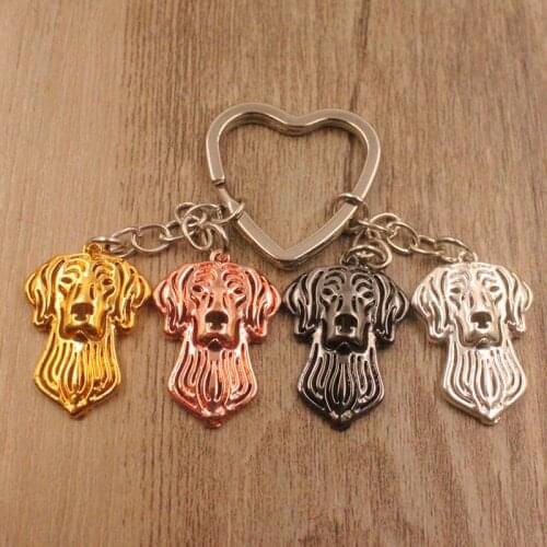 Cute Weimaraner Dog Animal Cute Gold Silver Plated Keychain For Bag Car Women Men Girls Love Jewelry 4 Colors K182