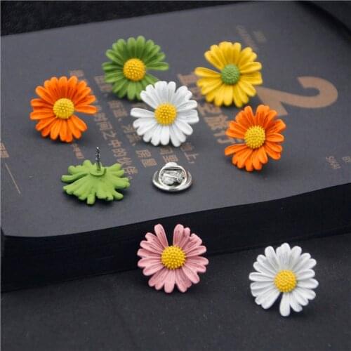 Popular Flower Brooches for Women Pins Brooch set Small Button Brooch badge for Bag Clothing Corsage collar Gift Girls Jewelry
