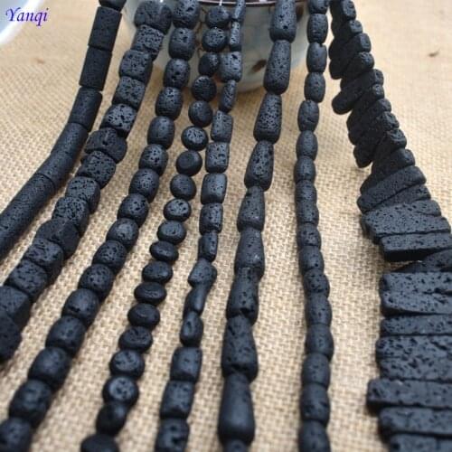 Black Gold Volcanic Lava Loose Bead Natural Stone Fit Diy Charm Beads For Jewelry Making Accessories8-14mm dropshipping