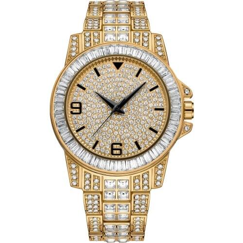 HANNAH MARTIN Luxury Women Wrist Watch Gold Diamond Wristband Watches Quartz Clock Female Waterproof Wristwatches Gift