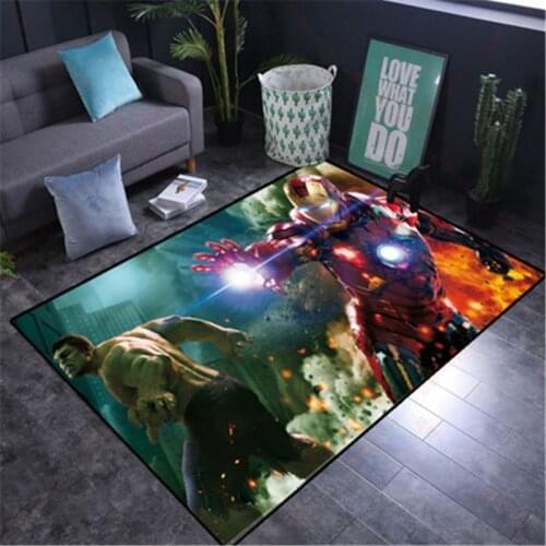 The Avenger Baby Play Mat 80x160CM Thick Carpet Mat for Living Room Doormat Flannel Print Bedroom Non-slip Floor Rug