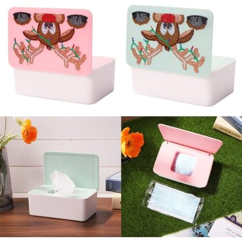 DIY 5D Diamond Painting Rhinestone Tissue Case Storage Box Christmas Gift Transparent Crystal Organizer Accessories Decor