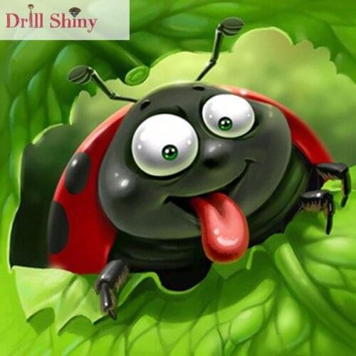 DIY Diamond Painting Full Square Mosaic Sticker Decor Painting Cross Stitch Animal 100% 5d Diamond Embroidery Icon Ladybug