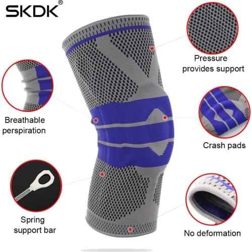 SKDK Elastic Knee Support Adjustable Patella Knee Pad Kneecap Sports Basketball Ridding Gym Safety Kneeling Protector Knee Brace