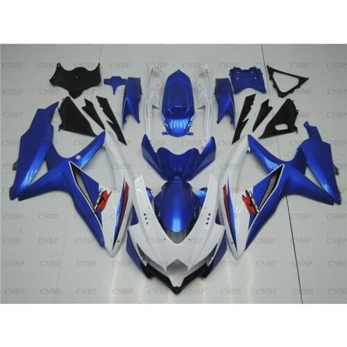 GSX R 600 2008 - 2010 K8 Fairing Kits GSXR 750 2009 Abs Fairing GSXR600 08 10 White Blue Fairing