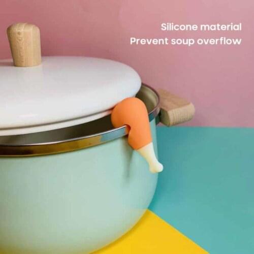 Kitchen Spill-proof Pot Lid Rack Silicone Heat-resisting Overflow Stoppers Pot Cover Lifter Creative Durable Kitchen Gadget Sets