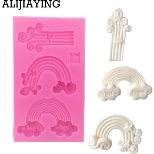 M0792 Sugarcraft Rainbow Cloud silicone mold cake decorating tools confeitaria moldes de silicone fondant cake mold baking