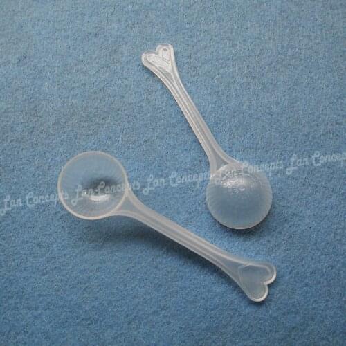 100pcs/lot 3 gram HDPE Measuring Spoon 6ML 3g Plastic Scoop - 9.5cmx2.8cmx1.3cm free shipping