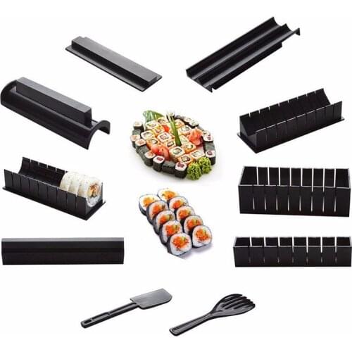 Multifunctional Sushi Maker Easy-to-operate Sushi Roll MoldRice Ball Cake Roll Mold 11 Piece Set Kitchen Gadgets DIY Tool Set
