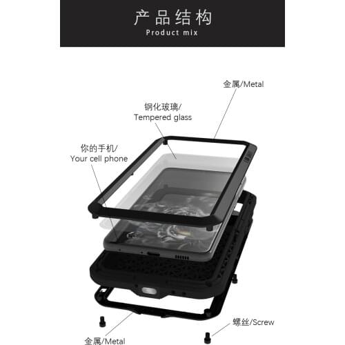 Love Mei Powerful Case For Samsung Galaxy S21 Fe Metal Armor Shock Dirt Proof Water Phone Case For Samsung S21 FE 2021 & Glass