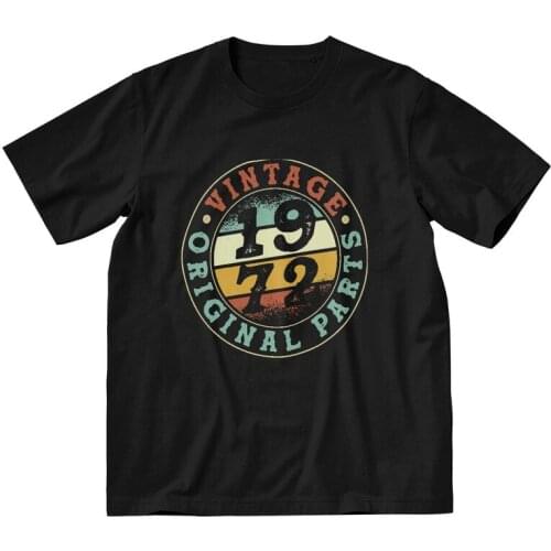 Vintage 1972 Tshirt Men Casual Tees Top Cotton T Shirt Short Sleeve All Original Parts T-shirts Gift Clothing