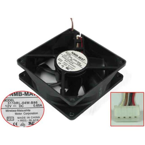 NMB-MAT 3110RL-04W-B86 F01 DC 12V 0.65A 80x80x25mm Server Cooling Fan