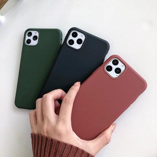Pure Color Frosted Cover for iPhone 11 Simple Case for iPhone 11 Pro Max Iphone 7 8 Plus 6 6s X XSMax 12 Pro XR XS Max 2020 SE