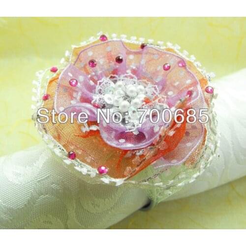 Organza crystal napkin ring, napkin holder for wedding