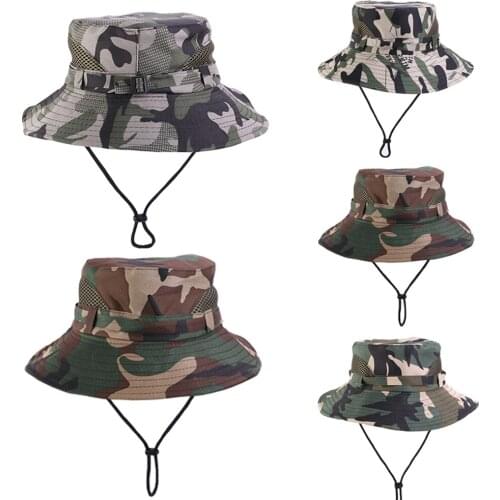 Men Women Kids Military Camouflage Army Bucket Hat Jungle Camo Fisherman Hat Wide Brim Summer Sun Fishing Camping Beanie Outdoor