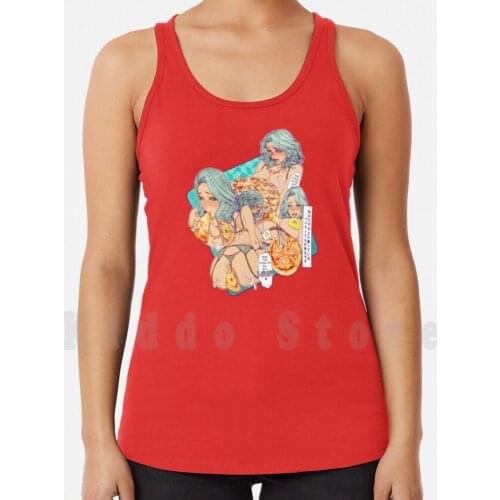 Pizza 3P tank tops vest 100% Cotton Hentai Manga Doujin Doujinshi Lewd Oppai Waifu Sexy Boobs Venombeasticorn