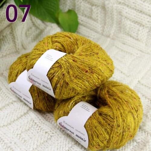 Sale 3SkeinX50gr Luxury Fluffy Soft NEW MOHAIR Shawls Hand Knit Crochet Yarn Gold 825-07-3