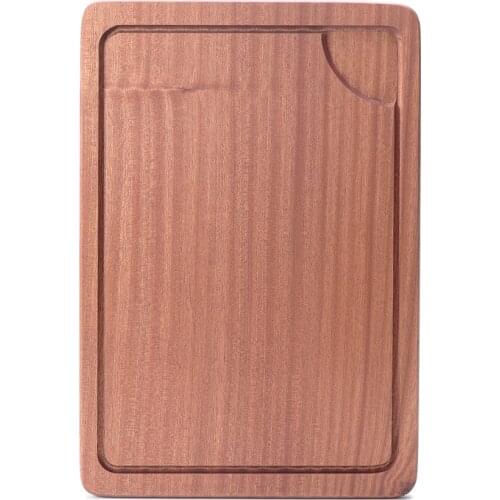 All-Natural Wood Cutting Board with Juice Groove - Kitchen Chopping Board for Meat Cheese and Vegetables, Serving Tray w/Handles