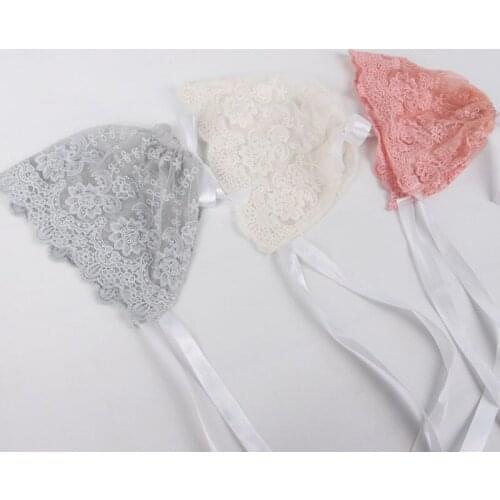 Baby newborn haps hundred days embroidery full lace cap princess hat breathable Ventilation hollow lace flower caps