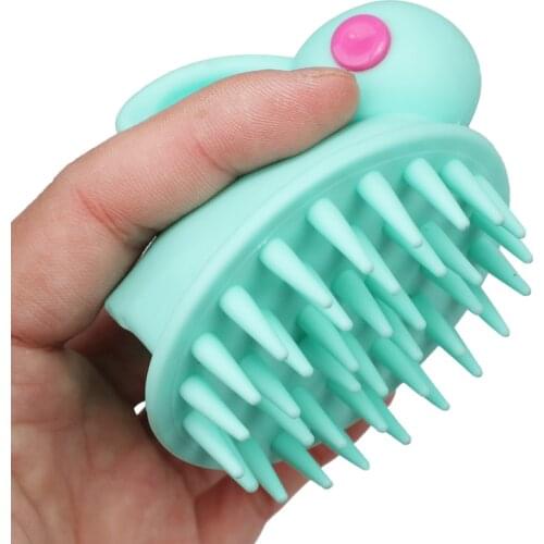 Cute Bunny Shape Shampoo Brush Scalp Massager Comb Shower Brush for Bathing Hair Soft Clean Silicone Brushes For Women Kids