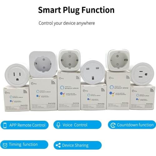 Smart Plug UK EU USA Multi Plug Tuya Smart Life APP Control Works With Alexa Google Assistant Wifi/Zigbee Socket Wifi Smart Plug