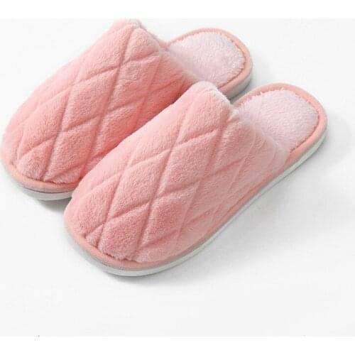 Autumn Winter Women Plush Cotton Slippers Soft Bottom Home Shoes Men Slippers Indoor Non-slip Comfortable Couple Slipper Shoes