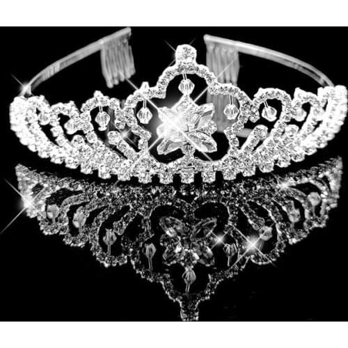 Princess Crystal Tiaras and Crowns Headband Kid Girls Love Bridal Prom Crown Wedding Party Accessiories Hair Jewelry