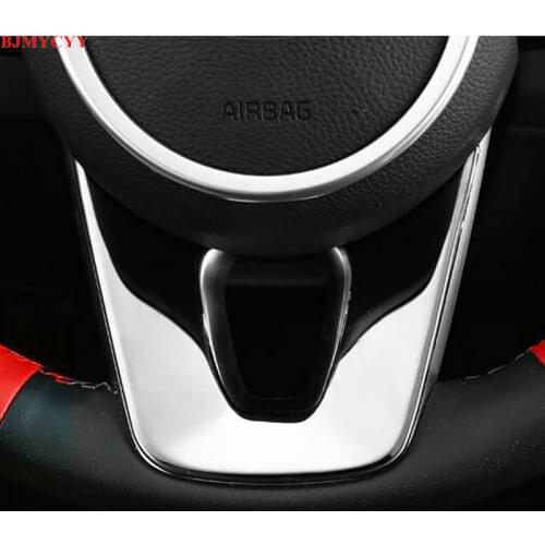 BJMYCYY U-shaped stainless steel decorative patch for automobile steering wheel For KIA Sportage R 2018 2019