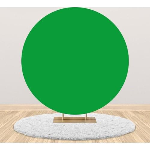 Green Circle Round Birthday Party Decor Backdrops Vinyl and Polyester Photography Backdrops Photobooth Photo Backdrop Prop