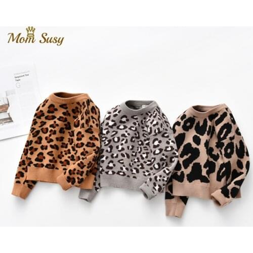Baby Boy Girl Knitted Sweater 100% Cotton Autumn Winter Spring Infant Toddler Child Leopard Sweater Baby Wool Pullovers Clothes