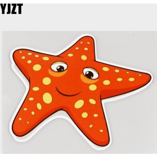 YJZT 12.5CM×9.9CM Creative Starfish Sea Fish Cartoon Car Sticker PVC Decal 11C-0301