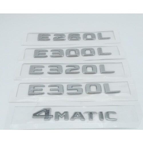 1pcs ABS E260L E300L E320L E350L 4MATIC car Letter Rear trunk Decals Emblem badge sticker Decal