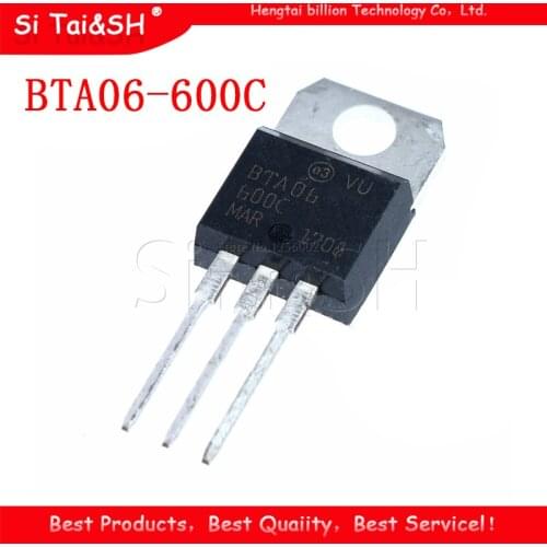 10PCS BTA06-600C TO-220 BTA06-600 TO220 BTA06 06-600C new and original IC
