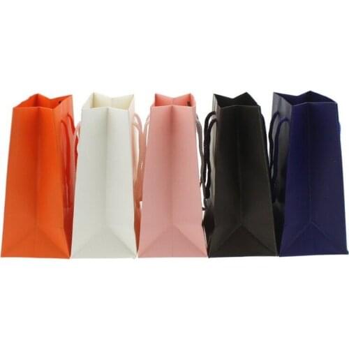 1000pcs Kraft Gift Paper Bag Black Bag 11.5*7*15.5cm Small Paper Bags Wedding Jewelry Gift Handle Bag ZA5617