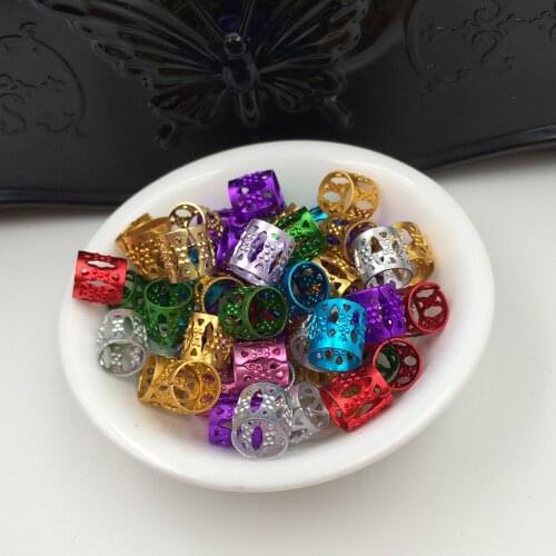 120Pcs 8/8mm multi coloured hair dread dreadlock Bead adjustable cuff clip 8mm hole clip + 5pcs free hair styling diy beauty