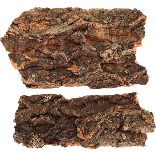 2pcs Reptile Bark Platform Pet Cage Ornament Safe Practical Lizard Hiding Hut Pet Climbing Bark Breeding Terrarium Landscape