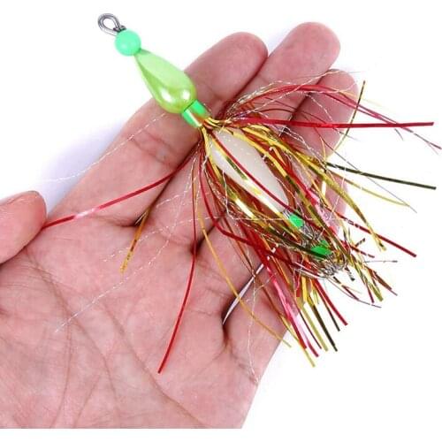 2pcs Fishing Lures Rigs Glow Squid Jig Bait Hooks With Swivel Snap Night-luminous Squid / Octopus Fishing Lure