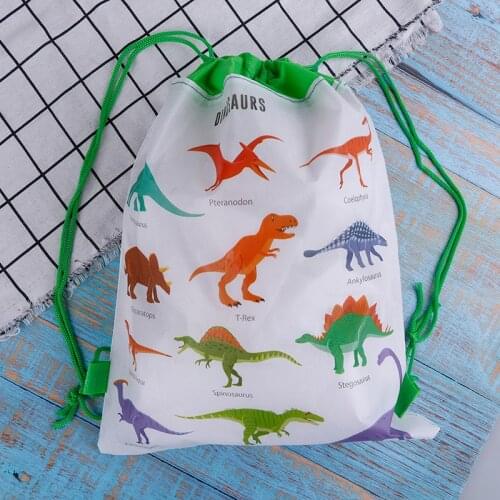 34cm*27cm Dinosaur Gift Bag Backpack Kids Travel School Drawstring Bags Festive Party Supplies Shopping Non-woven Fabrics Bag