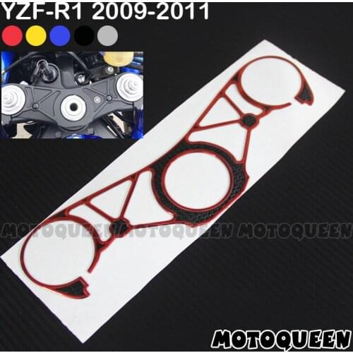 3D Motorcycle Decals Pad Triple Tree Top Clamp Upper Front End Stickers for Yamaha YZF R1 YZF-R1 YZF1000 2009-2011